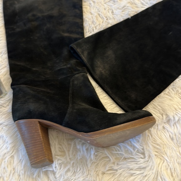 J.Crew Black Suede Calf Slouchy Heel Winter fall boots women size 7 - Picture 5 of 9